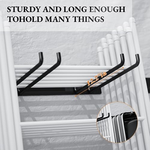 MOOMSINE Folding Chair Storage Rack for Garage, 2-Pack Heavy Duty Wall Mount Garden Tool Organizer, Utility Hooks for Lawn, Beach & Camping Chairs, Max Load 240 lbs - Image 4