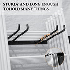 MOOMSINE Folding Chair Storage Rack for Garage, 2-Pack Heavy Duty Wall Mount Garden Tool Organizer, Utility Hooks for Lawn, Beach & Camping Chairs, Max Load 240 lbs - Image 4