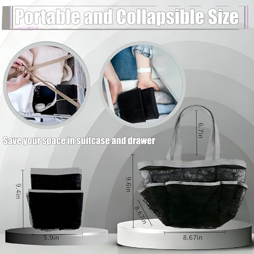 Mesh Shower Caddy Portable - 9 Pockets, Shower Bag for Dorm Room Camping - Image 4