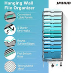 13-Tier Wall File Organizer and Mail Organizer with 5 Hooks, Black - Image 2