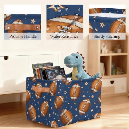 Football Storage Basket Toy Storage Bins Collapsible Cube Organizer - Image 6