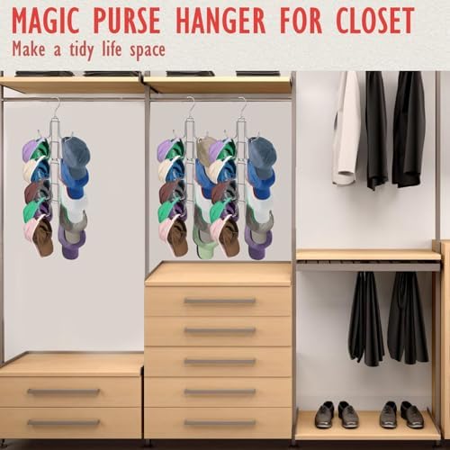 Hat Organizer for Closet: Collapsible Caps Rack with 10 Large Hooks - Image 6