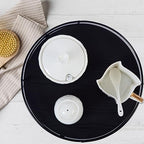 [ 2 Pack ] 9" & 10" Black Wood Lazy Susan Organizers with Steel Sides - Image 4