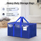 16 Pack Extra Large Clothes Storage Bins with Lids, Moving Bags, Blue | Storage Bags with Reinforced Handles & Heavy-Duty Zippers, Moving Boxes Totes for Clothes Packing, Dorms, College Supplies - Image 4