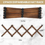 WGFKVAS 2 Pack Accordion Hat Rack for Wall, Hat Holder with 14 Pegs - Image 6