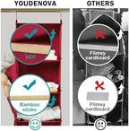 YOUDENOVA Hanging Closet Organizer and Storage, 6-Shelf, Dark Red | Breathable Fabric, Clothes Organizer with 2 Side Pockets, Hanging Shelves for Closet Storage, Dorm Room Essentials for Guys - Image 5