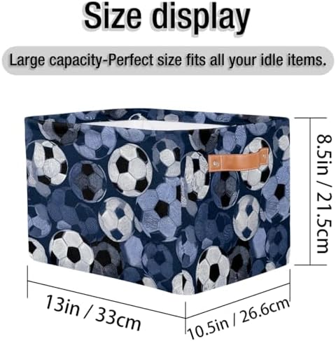 Soccer Sport Storage Basket Toy Storage Bins Collapsible Cube Organizer - Image 4