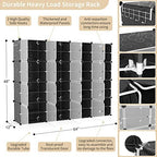 Portable Shoe Rack with Door, 64 Pairs Cabinet Easy Assembly, Plastic Adjustable Shoe Storage Organizer Stackable Detachable Free Standing DIY Expandable 8 Tier Black - Image 3