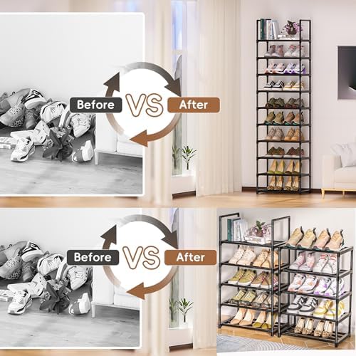 OYREL Shoe Rack - Sturdy Metal Shoes Storage Organizer for Closet, Entryway - Image 4