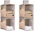 Hanging Closet Organizer, 4-Section Storage Shelves, Oxford Cloth with Mesh Pockets, (Gray, 2 Section) by Fasolara