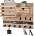 Nekon Key Holder Wall Mount with Drawer, 14.5" Mail Holder, Wood by NekonDesign