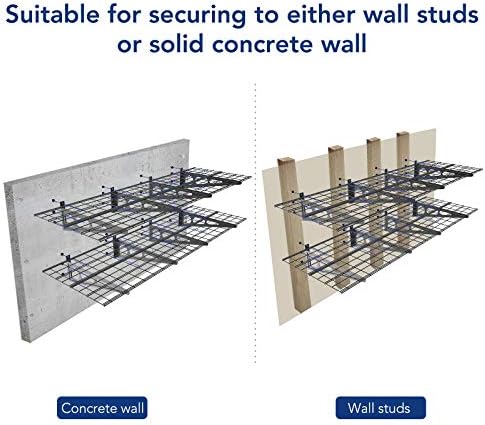 FLEXIMOUNTS 4-Pack 2x6ft 24-inch-by-72-inch Wall Shelf Garage Storage Rack Floating Shelves, Black, Classic Series - Image 6