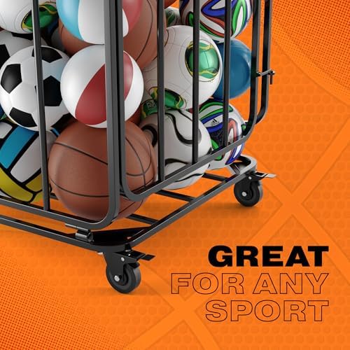 Ball Cart, Ball Storage, Basketball Cart, Volleyball, Large Metal Basket - Image 5