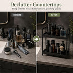 2 Tier Mens Bathroom Counter Shelf Organizer for Skincare Makeup - Image 6