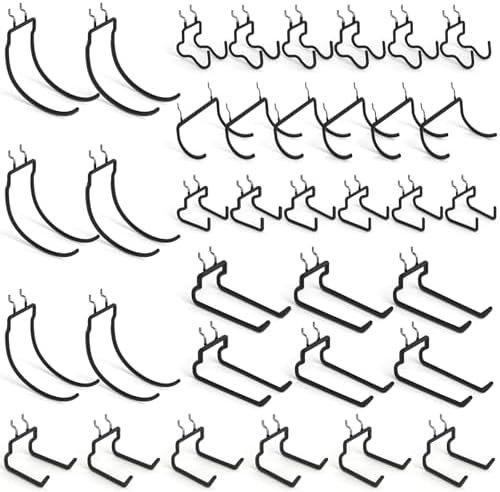 INCLY 36 Pack 1/4" Pegboard Drill Holder Tool Utility Hooks by INCLY