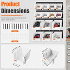 14pc Wall-Mounted Storage Organizer Mixed V1 V2 Combo White - Image 2