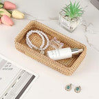 Hipiwe Key Basket for Entryway Table Small Natural Rattan Serving Tray - Image 7
