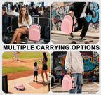Pink Hat Travel Case with Handle and Adjustable Shoulder Strap Baseball Cap Storage Box Can Effectively Protect Your Hat and Suitable for Travel and Home Storage - Image 6