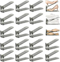Shoe Slots Organizer, Clear Shoe Stacker, Adjustable Level Shoe Rack,Storage Space Saver for Sneakers Display (Grey Transparent, 20Pack) by UniHIMO