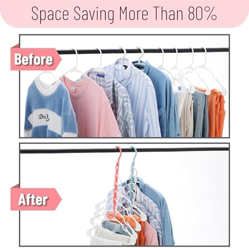 Mr. Pen- Space Saving Hangers, 8 pcs, 360° Rotating Hooks | Magic Cascading Hanger Organizer with 5 Enclosed Slots, Closet Organizers and Storage for Clothes - Image 6