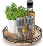 AMH 9-Inch Farmhouse Oak Lazy Susan Cabinet Organizer by AMH