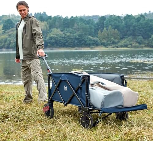 Timber Ridge 49" Extra Long Collapsible Folding Wagon with Tailgate&Brakes - Image 5