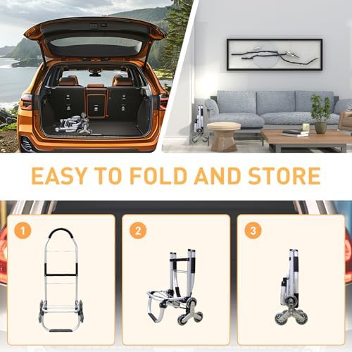 Heavy Duty 3 in 1 Shopping Cart, Foldable Hand Truck with 6 Wheels - Image 4