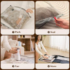 Vacbird 12 Pack Vacuum Bags for Travel with Rechargeable air Pump, Carry-on Size Vacuum Seal Bags for Luggage and Suitcase Compression, Space Saver for Clothes and Clothing Travel | See Contents Easily with Transparent Bags, 1500mAh Pump Compresses 90+... - Image 6