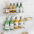 Youvip Adhesive Shower Caddy, Silver, 3 Pack by YOUVIP