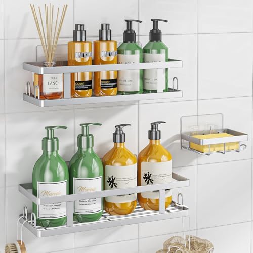Youvip Adhesive Shower Caddy, Silver, 3 Pack by YOUVIP