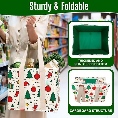 VENO 3 Pack Heavy Duty Reusable Grocery Shopping Bags Utility Tote - Image 6