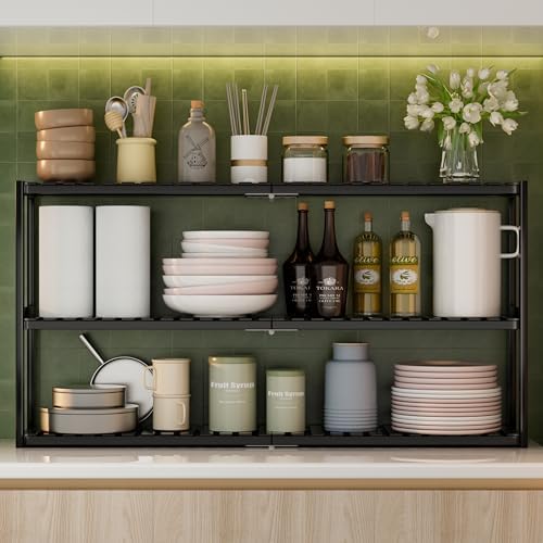 Extra Long Bathroom Organizer Storage Shelves 100% Bamboo Adjustable Height Over The Toilet Storage Floating Shelf for Wall Shower Shelf Can Placed in The Bathroom Kitchen Living Room for Multi Usage - Image 6