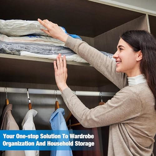 Vacuum Storage Bags, 10 Large Vacuum Seal Bags for Clothing | Extra Large XL, Airtight Triple Seal, Save 80% Space, Hand Pump, Work with Vacuum, Double Zip, Reusable, Easy to Use - Image 5