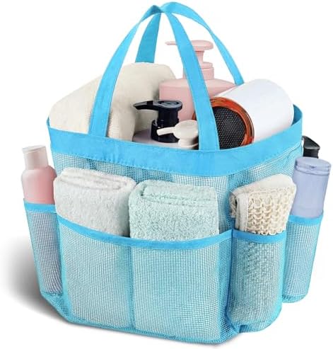 Mesh Shower Caddy Portable - 9 Pockets, Shower Bag for Dorm Room Camping by Attmu