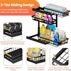 Under Sink Organizer and Storage for Bathroom and Kitchen - 2 Pack 3 Tier - Image 5