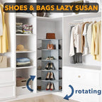 SpaceAid 5 Tier Rotating Shoe Rack Tower, Spinning Shoe Display Lazy Susan, Revolving 360 Shoe Rack Storage Round Carousel, Vertical Handbag Rotate Shoes Closet Organization (5-Tier Gray) - Image 4