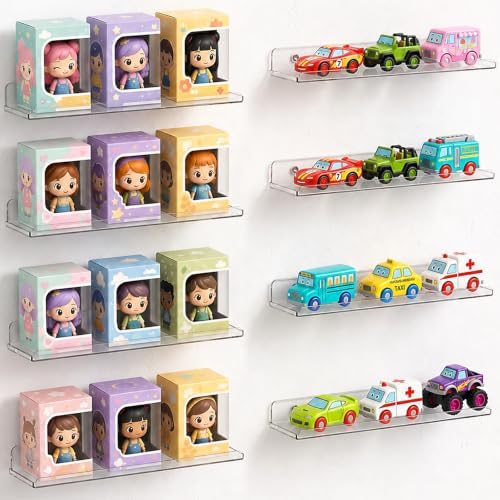 Lifewit Acrylic Floating Shelves for Wall 14" Clear, 8 Pack by Lifewit