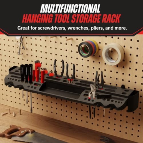 Stalwart Wall Mount Hand Tool Organizer with 61 Holes and 4 Hooks - Image 2