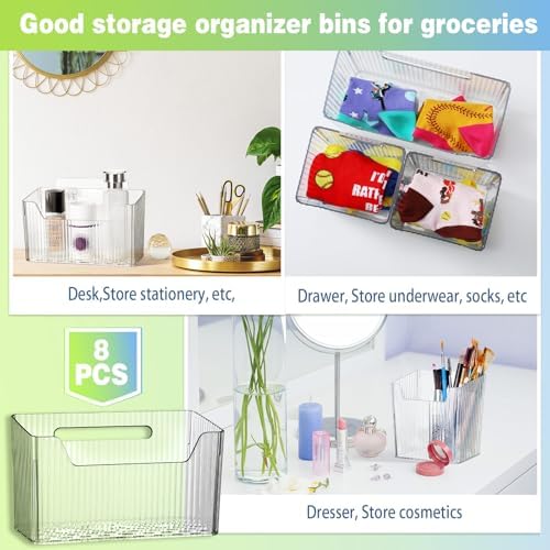 SiliFine 8 Pcs Cabinet Door Organizer Bin Wall Mount Organizer,3.94'',Clear - Image 6