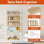 IBUYKE 4 Tier Spice Rack Wall Mount for Kitchen,Natural TLJ016R - Image 7