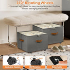 Foyego Shoe Organizer for Closet, Shoe Storage with Wheels, Gray - Image 4