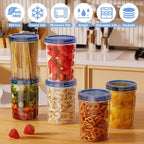 6 Pack-32 OZ Freezer Storage Containers, Round Plastic Containers with Twist Top Lids, BPA Free Food Storage Containers, Leakproof Meal Prep Containers Microwave/Dishwasher Safe - Image 2