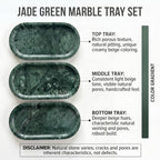 YKAJO Jade Green Oval Marble Tray, 11.8x5.9 Vanity Perfume Organizer Dish - Image 4