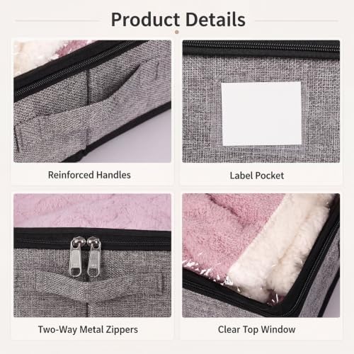 Fixwal Underbed Storage Containers 2 Pack Reinforced Under bed Organizer | Reinforced Sidewalls and Bottom, Low-Profile Design Below 4.5in, for Clothes and Linens, Under-Bed Storage - Image 3