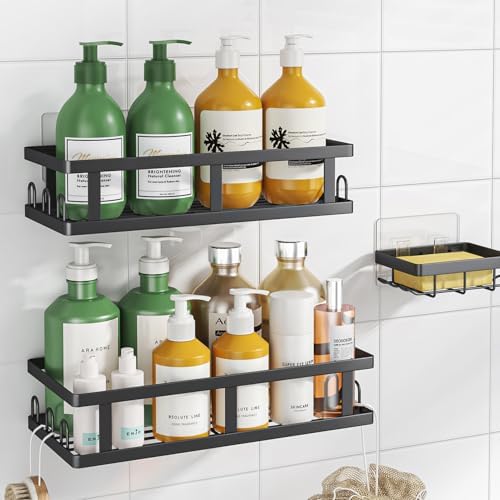 Youvip Shower Caddy, Black, Adhesive No Drill Bathroom Organizer by YOUVIP