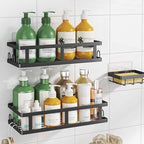 Youvip Shower Caddy, Black, Adhesive No Drill Bathroom Organizer by YOUVIP
