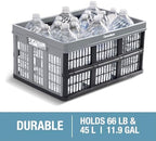CleverMade Collapsible Utility Crates - Red 1pck 45L / 11 Gal holds 66 lbs - Stackable Containers Heavy Duty Capacity Crates Space-Saving Baskets - Image 6