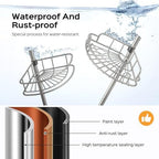 HAMITOR Corner Shower Caddy Tension Pole 4 Tier Rustproof Shampoo Organizer - Image 2