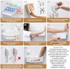 LEVERLOC Corner Shower Caddy Suction Cup, Shower Basket Suction Bathroom - Image 4