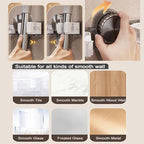 6PCS Broom Holder Mop Hanger Wall Mount, No Drill Suction Cup Mop and Broom Organizer with Hooks, Space Saving Adjustable Rack Removable Mop Clip for Bathroom, Kitchen, Garage, Laundry Room - Image 4